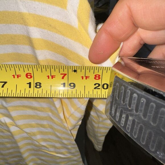 TALBOTS Womens Size Medium Yellow Striped Sequin Anchor Pullover Top Cotton - Picture 5 of 7